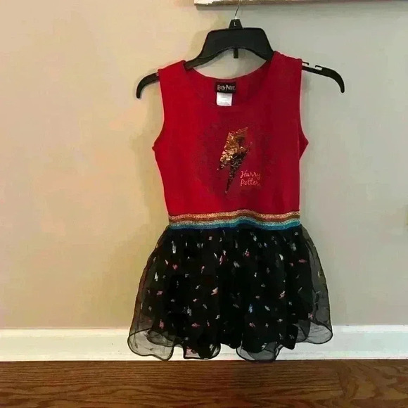Harry Potter Official Tutu Dress Sequin Lightning Bolt girls size large size 10 - Picture 8 of 11